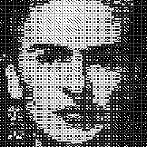 Frida Kahlo dice art portrait, 54×54 grid digital preview