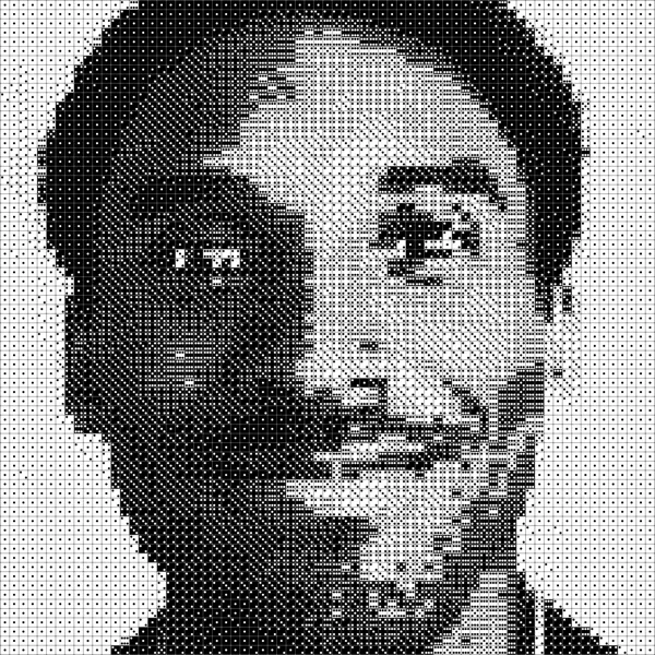 Kobe Bryant dice art portrait, 71×71 grid digital preview
