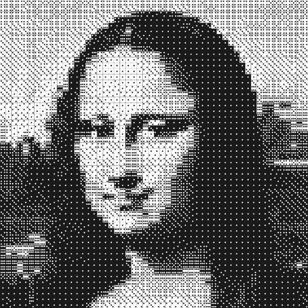 Mona Lisa dice art mosaic, digital preview