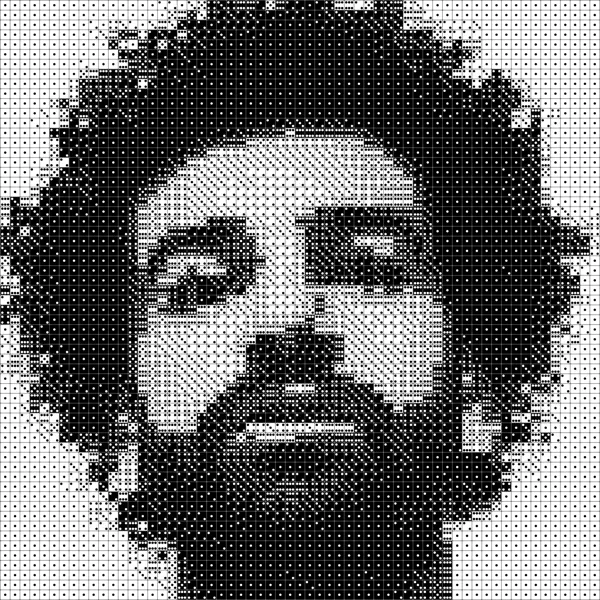 Mo Salah dice art portrait, 61×61 grid digital preview